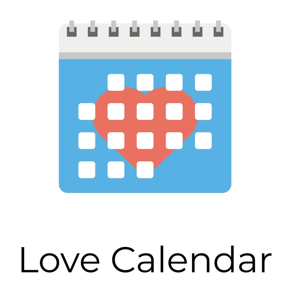 calendário de amor na moda vetor