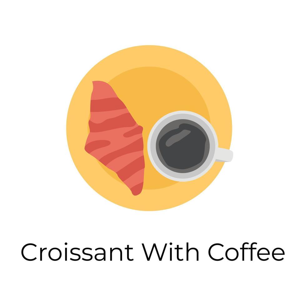 croissant com café vetor