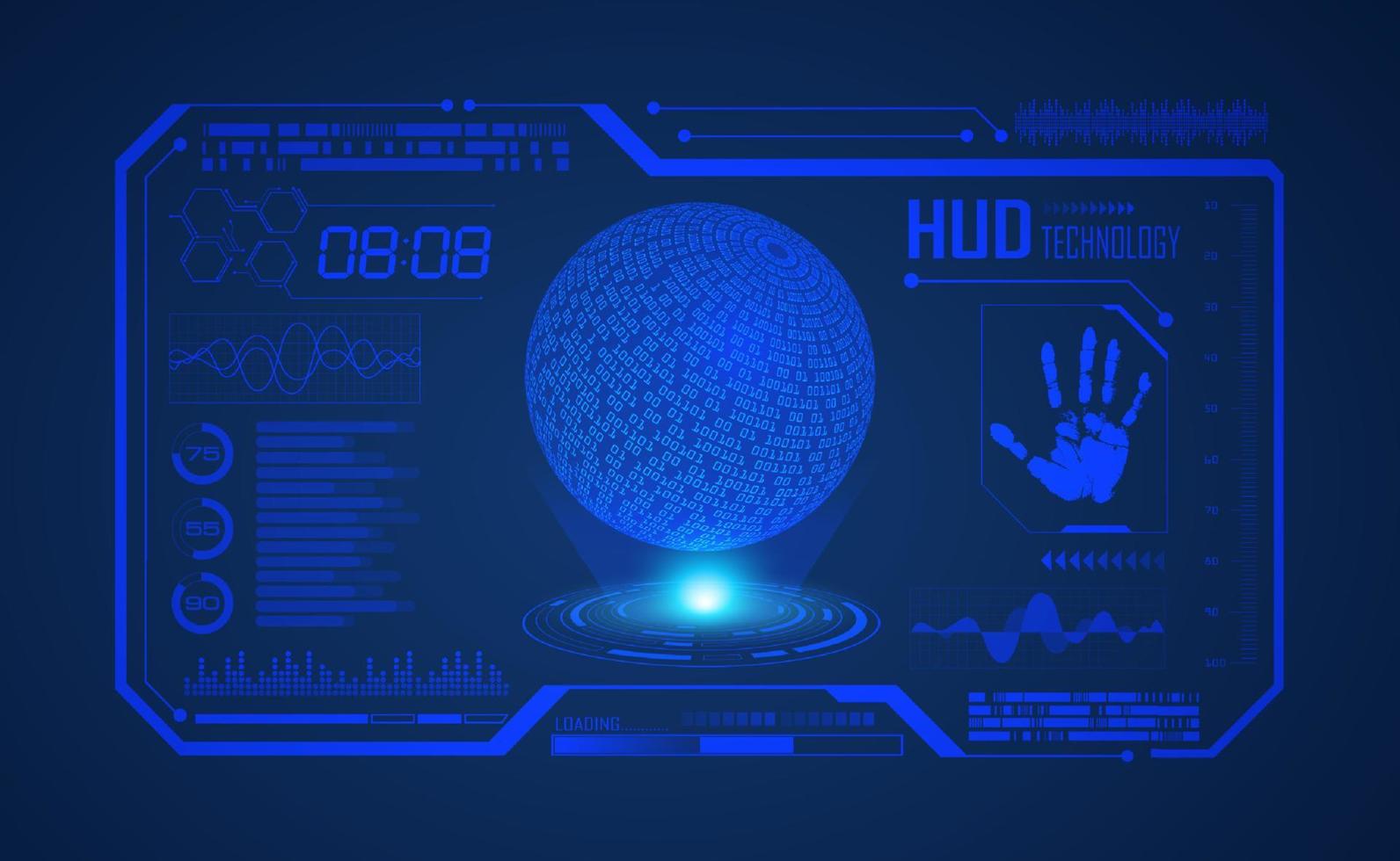 fundo de tela de tecnologia hud moderna vetor