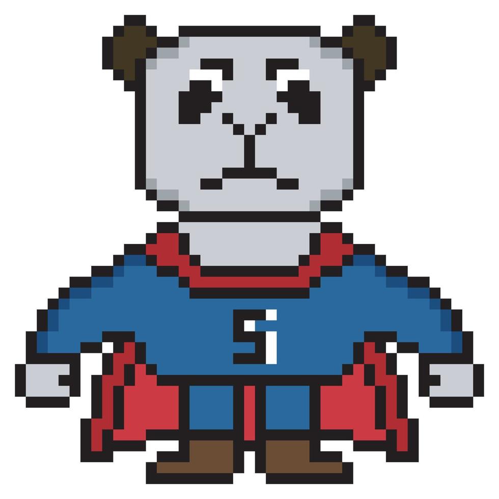 personagem de ilustração de super-herói de pixel art. vetor