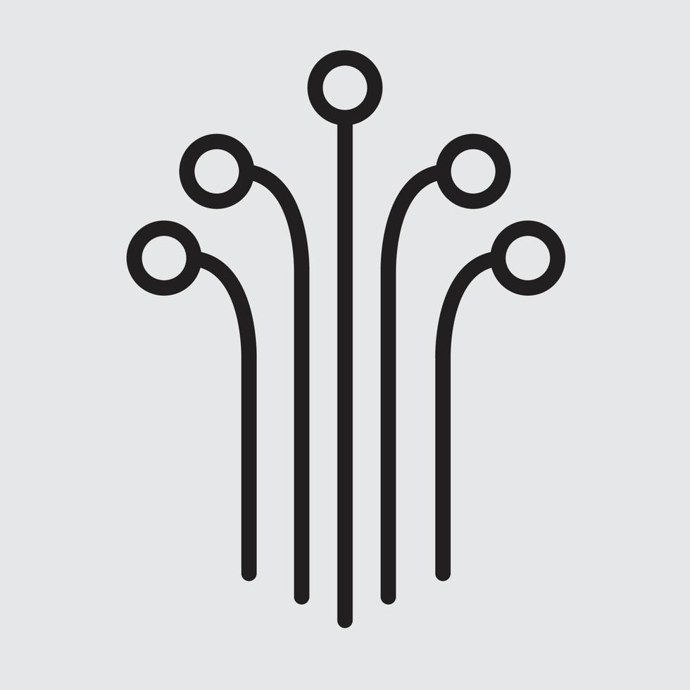 design de logotipo de tecnologia de árvore de circuito. ícone de negócios de conceito de tecnologia digital inovador. vetor