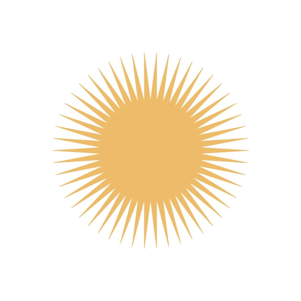 ilustração de boho hippy de vetor plana. elementos groovy retrô desenhados à mão, estrela, sol.