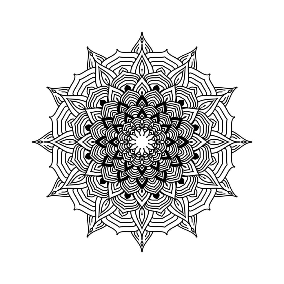 mandala, rabiscos de estêncil de padrão de mandala, padrões de ornamento redondos para henna, mehndi, tatuagem, página de livro para colorir vetor