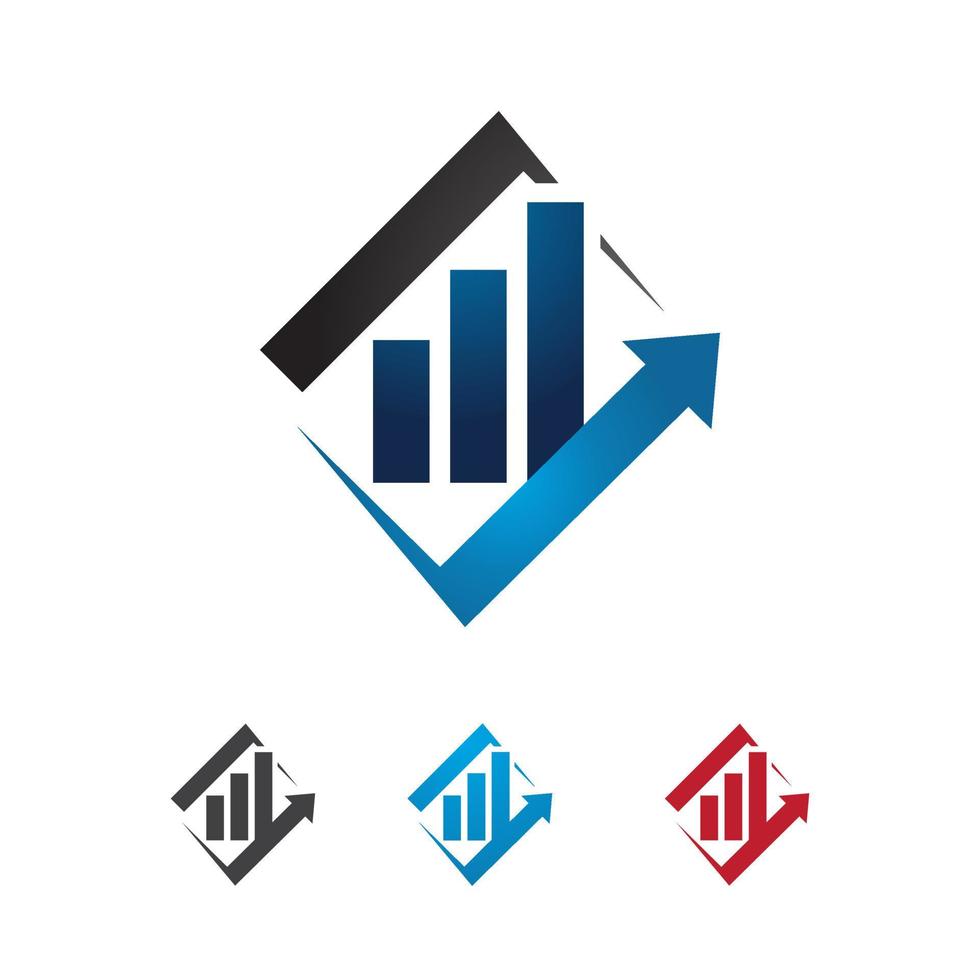 gráfico abstrato e seta para vetor de logotipo de marketing de finanças de negócios corporativos de economia