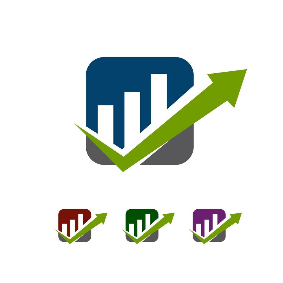 gráfico abstrato e seta para vetor de logotipo de marketing de finanças de negócios corporativos de economia