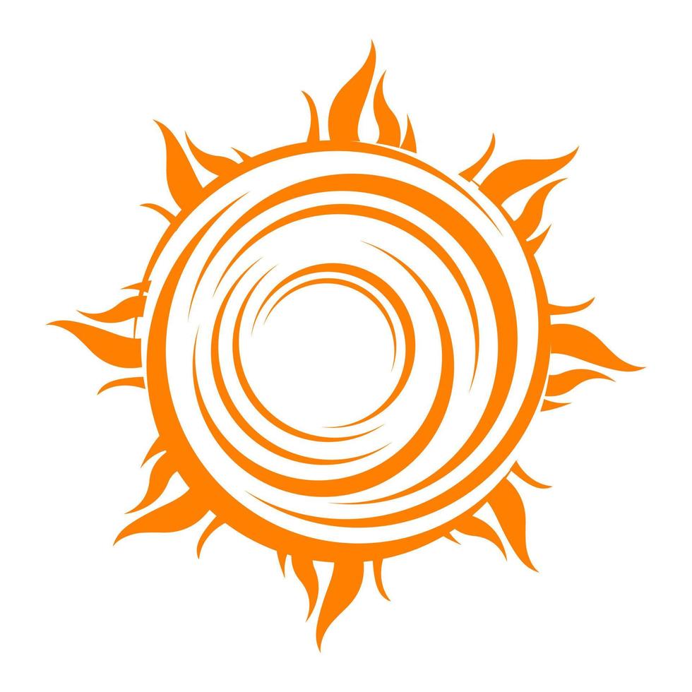 ilustração vetorial de ícone de logotipo de sol um elemento de sol do símbolo de estrela de explosão de sol amarelo vetor