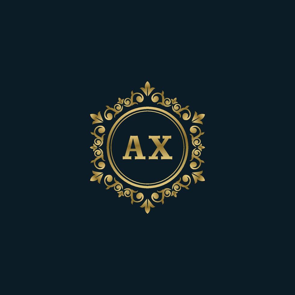 logotipo de machado de carta com modelo de ouro de luxo. modelo de vetor de logotipo de elegância.