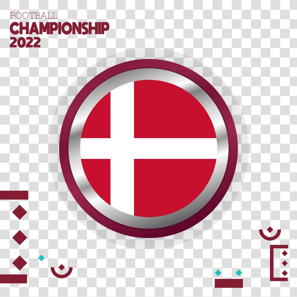 vetor de efeito 3d de nação de bandeira dinamarquesa com fundo de cor isolado