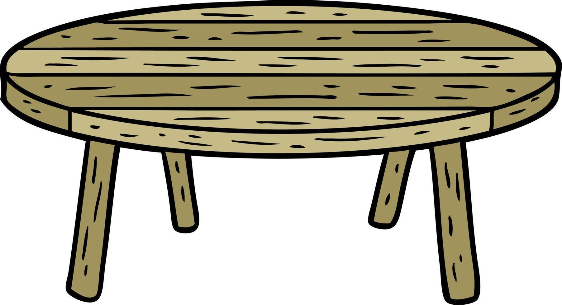 mesa de madeira de desenho animado vetor