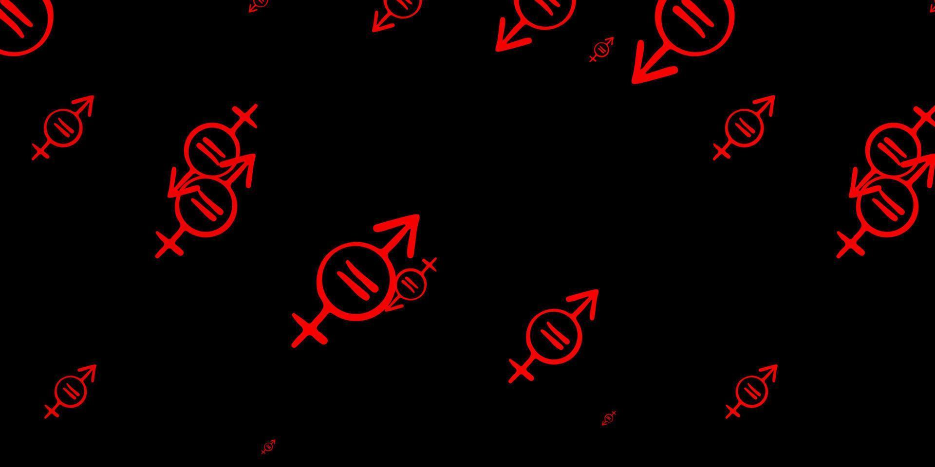 fundo vector vermelho escuro com símbolos de mulher.
