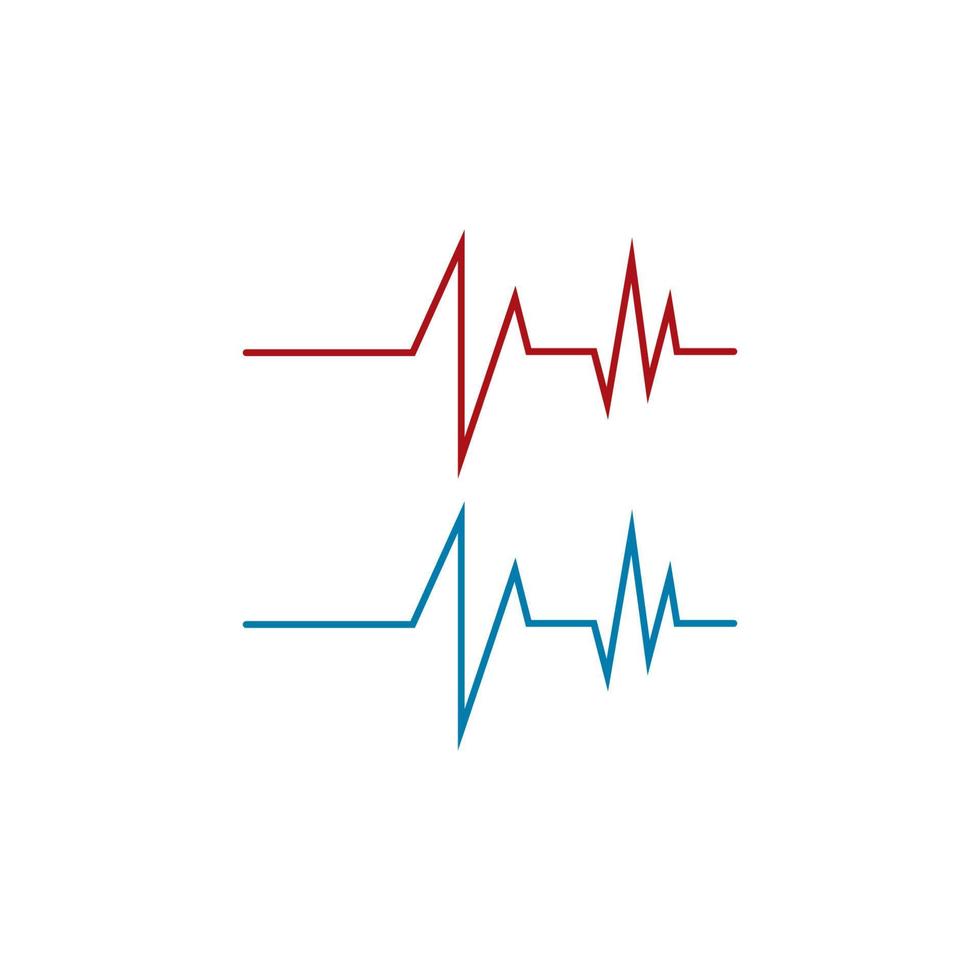 logotipo de vetor de ícone de cardiograma de batimentos cardíacos