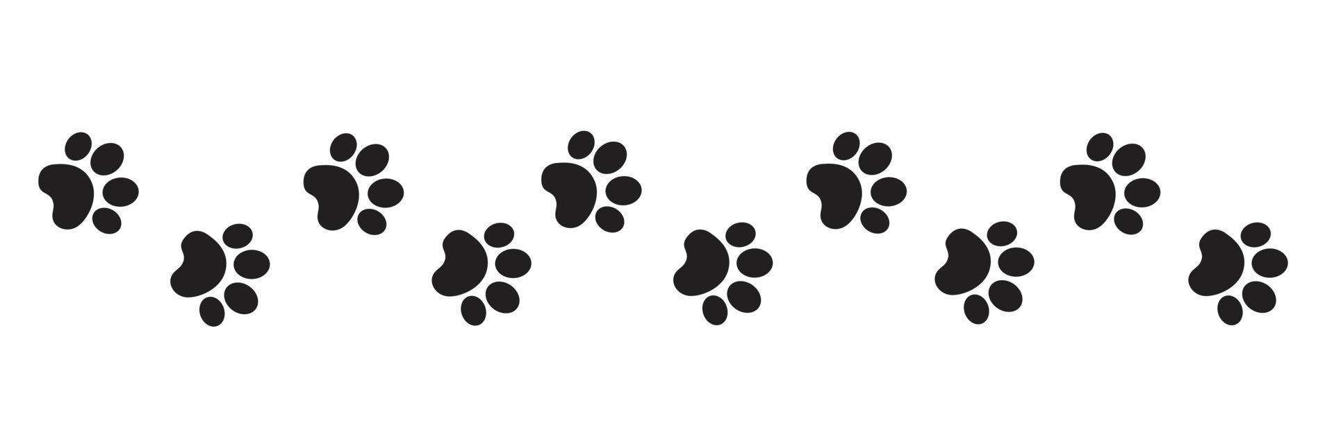 ilustração vetorial de banner de pegada de patas de cachorro vetor