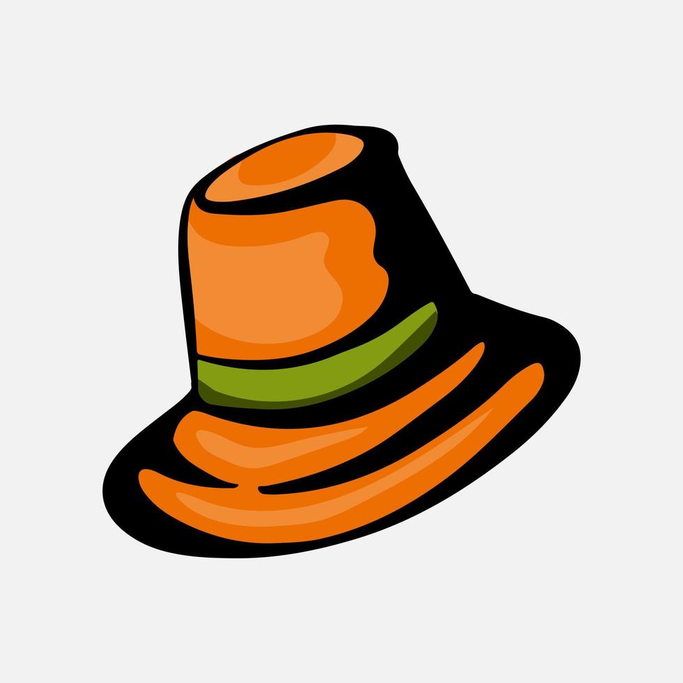 clipart de chapéu de cowboy laranja desenhado à mão vetor