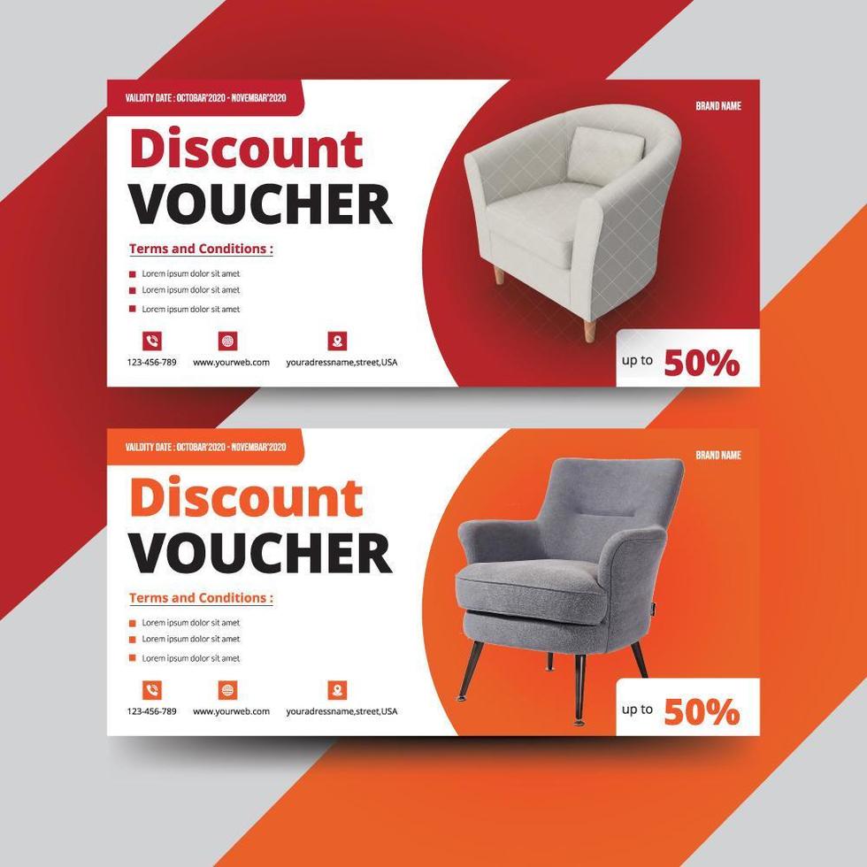 conjunto de design de voucher de desconto moderno vetor