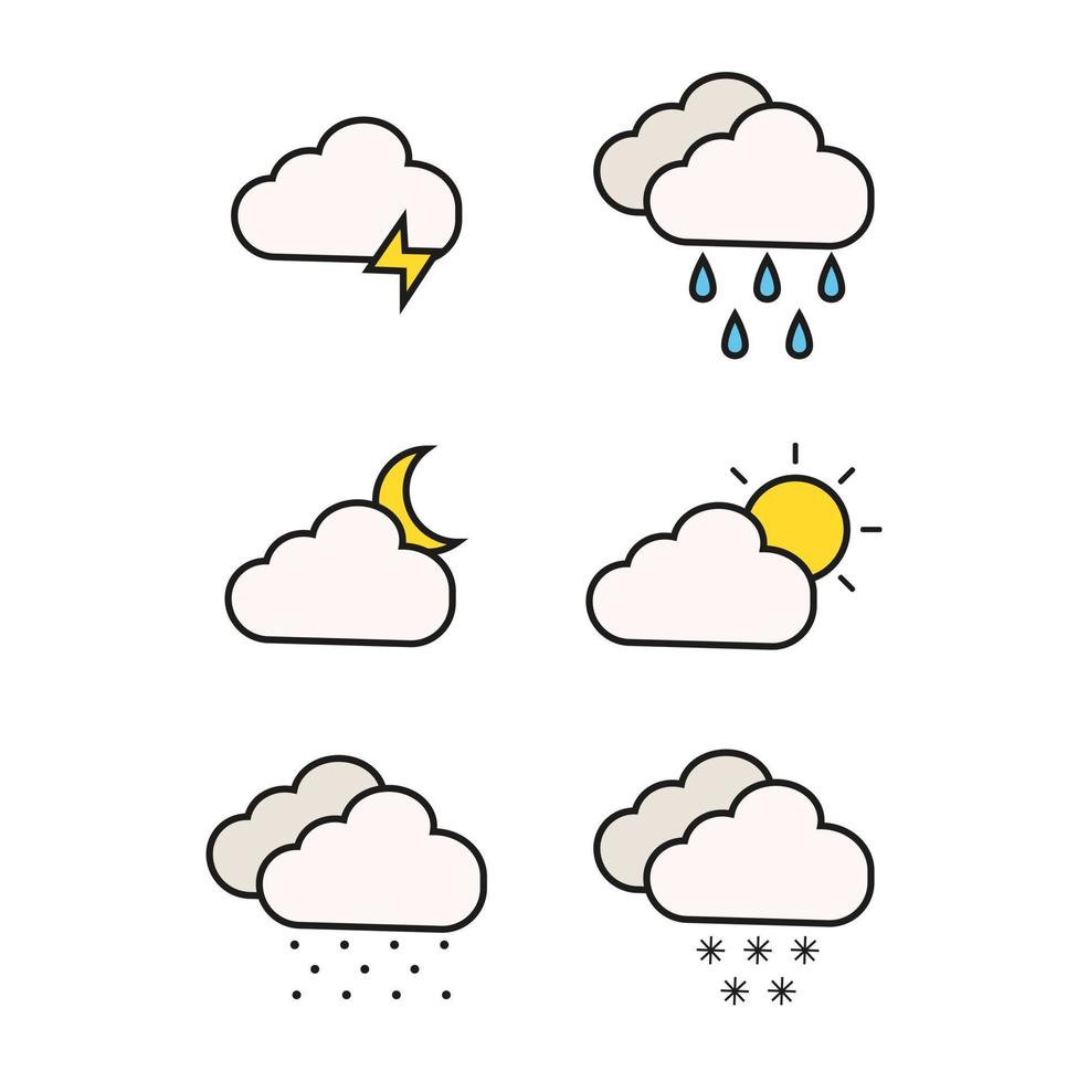 previsão do tempo. vetor de ícone plano