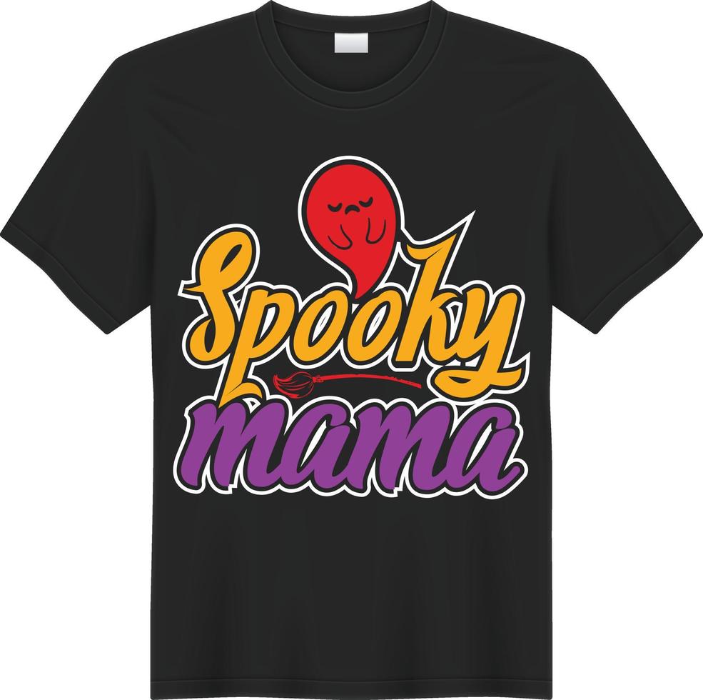 design de camiseta de mãe assustadora de halloween vetor