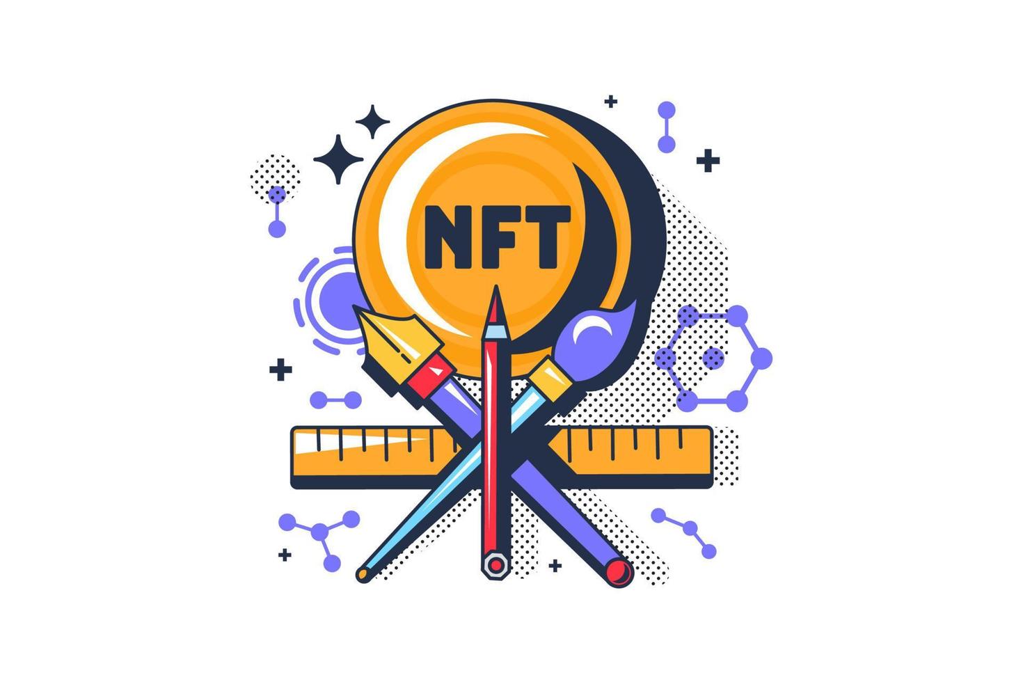 vetor de token de criptomoeda digital legal nft tart