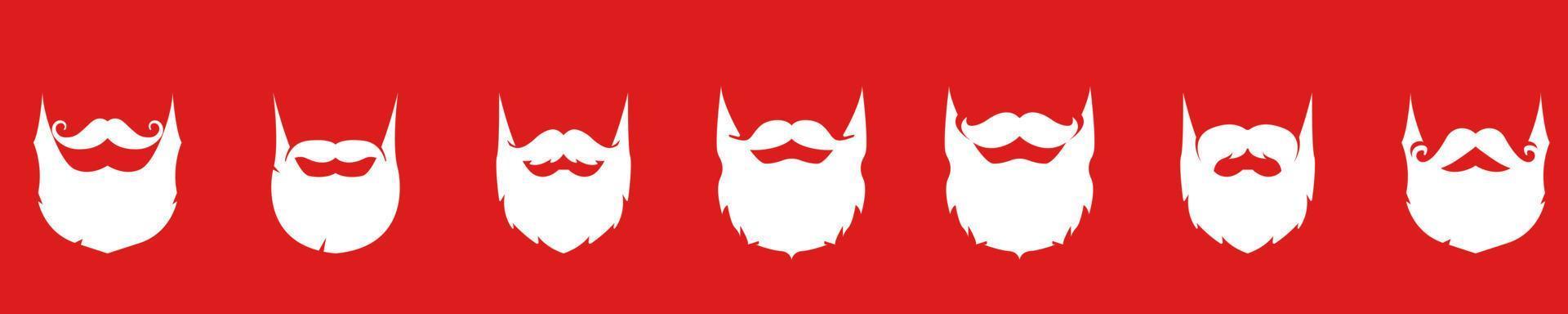 coleção de barbas e bigode de papai noel. gráfico de vetor de papai noel