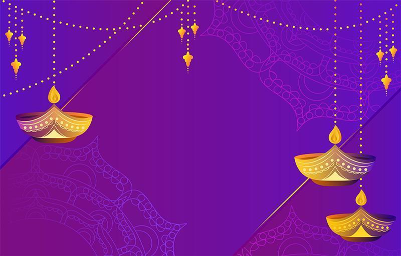 fundo gradiente roxo deepavali vetor