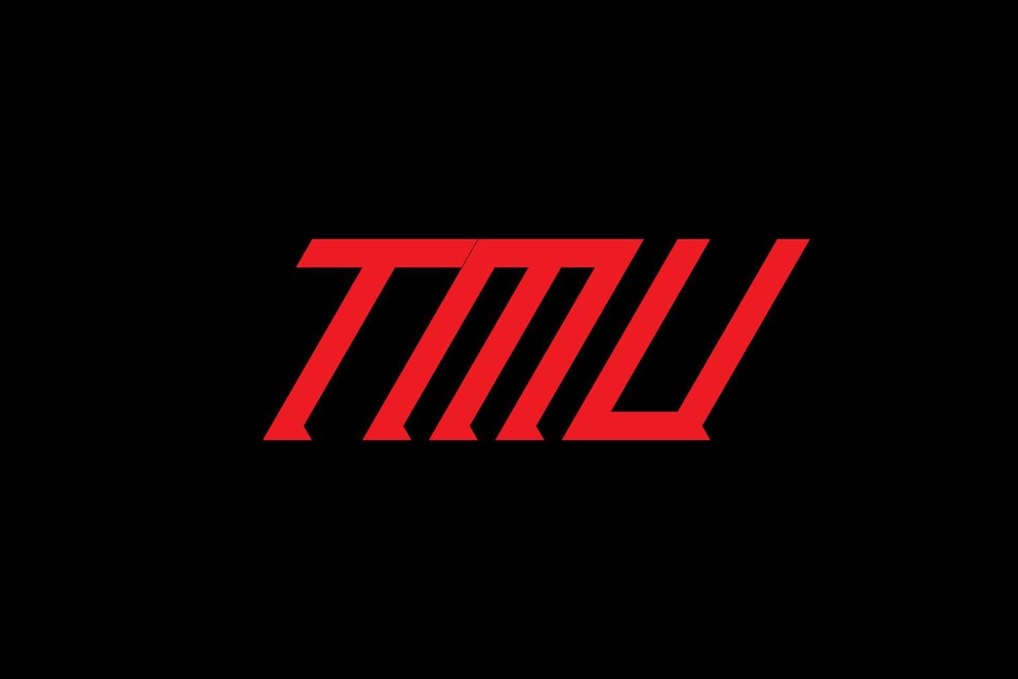 design de logotipo de letra e alfabeto tmu vetor