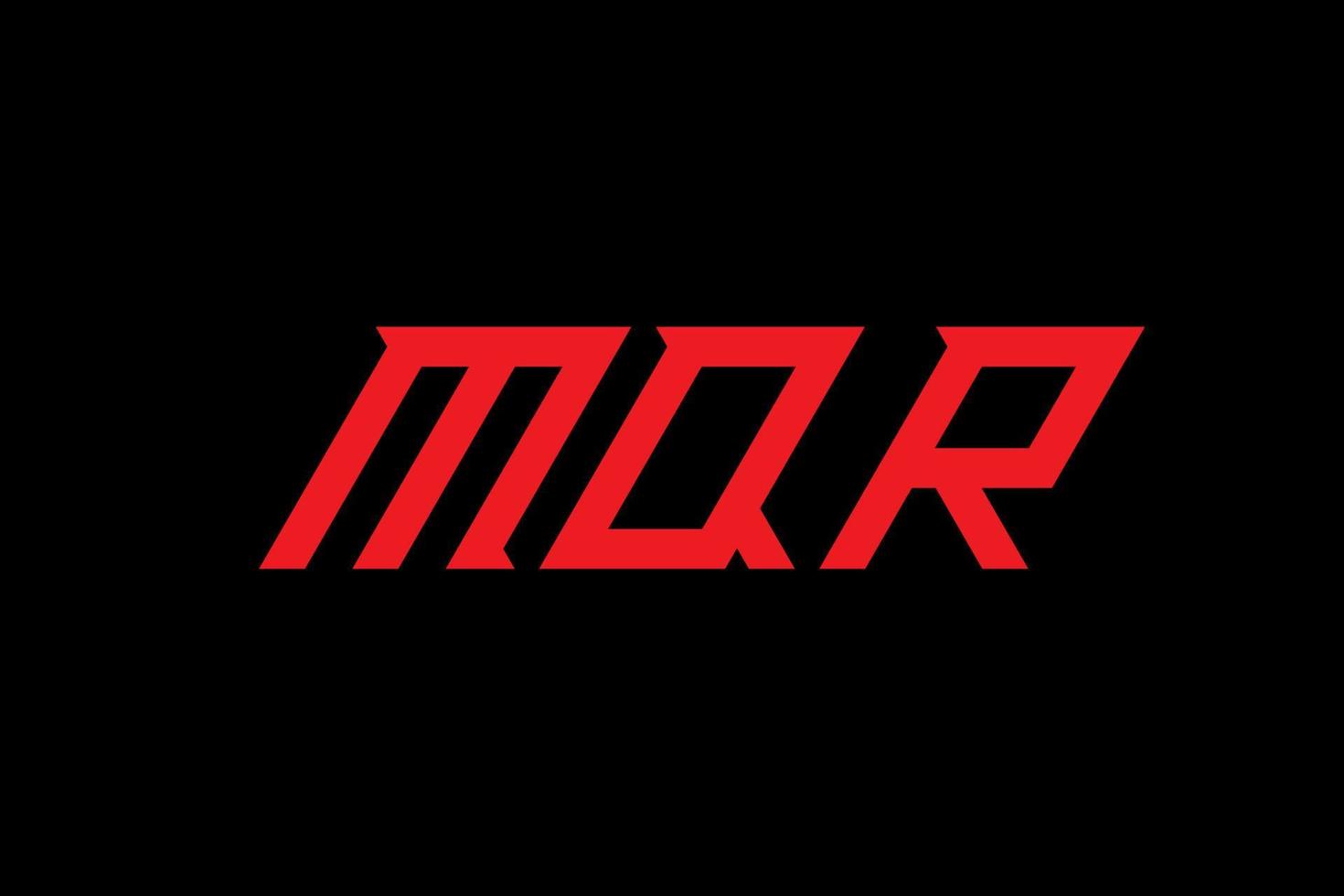 design de logotipo de letra e alfabeto mqr vetor