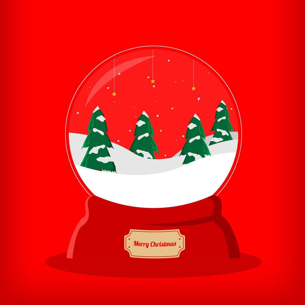 design de ilustração de bola de neve de natal vetor