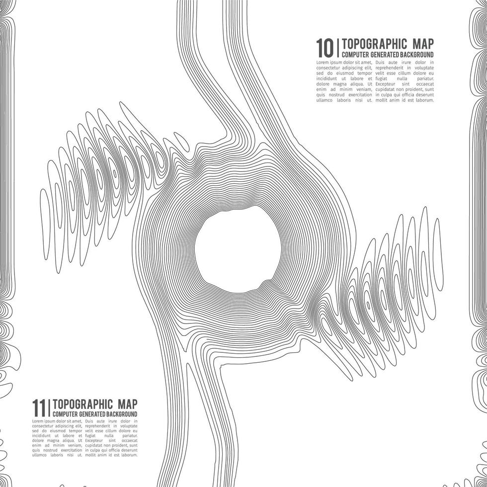 fundo de contorno do mapa topográfico. mapa topográfico com elevação. vetor de mapa de contorno. ilustração em vetor abstrato da grade do mapa topografia do mundo geográfico.