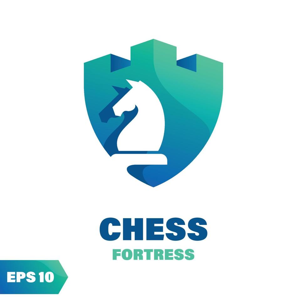 logotipo da fortaleza de xadrez vetor