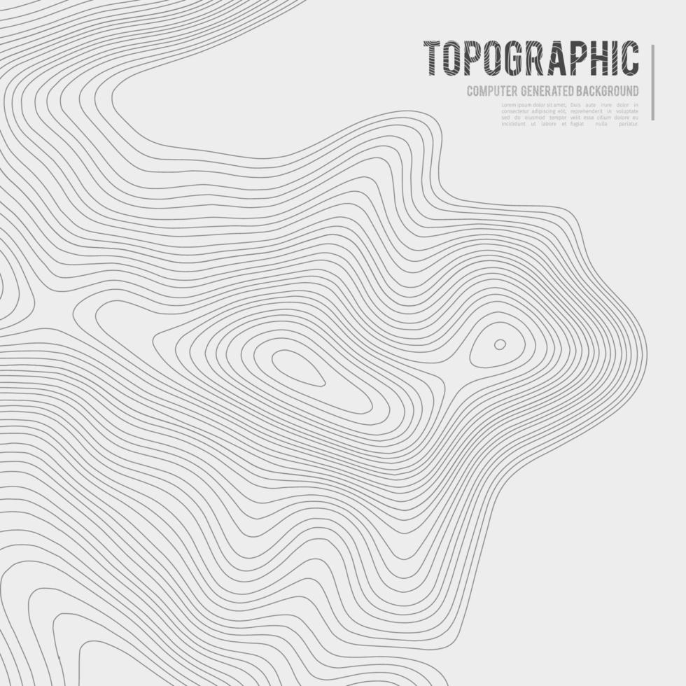 fundo de contorno do mapa topográfico. mapa topográfico com elevação. vetor de mapa de contorno. ilustração em vetor abstrato da grade do mapa topografia do mundo geográfico.