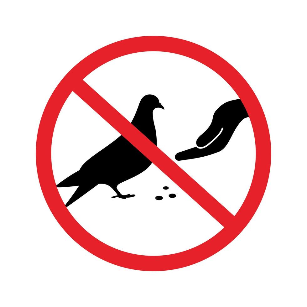 não alimente o sinal de vetor de pássaros