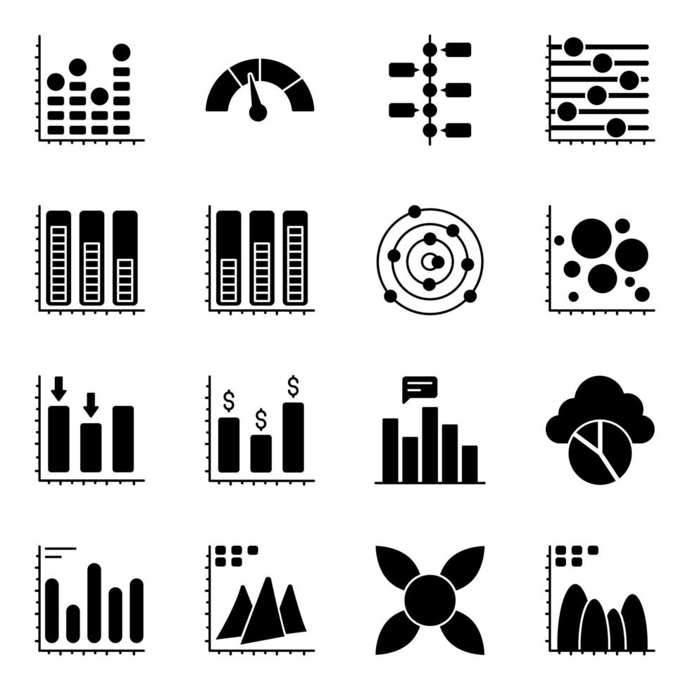 pacote de ícones planos gráficos vetor