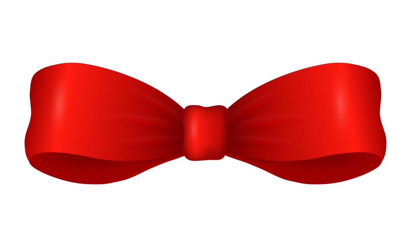 laço vermelho decorativo isolado no fundo branco. fita de seda vermelha amarrada em um lindo laço. ilustração vetorial para o design de vários feriados. vetor