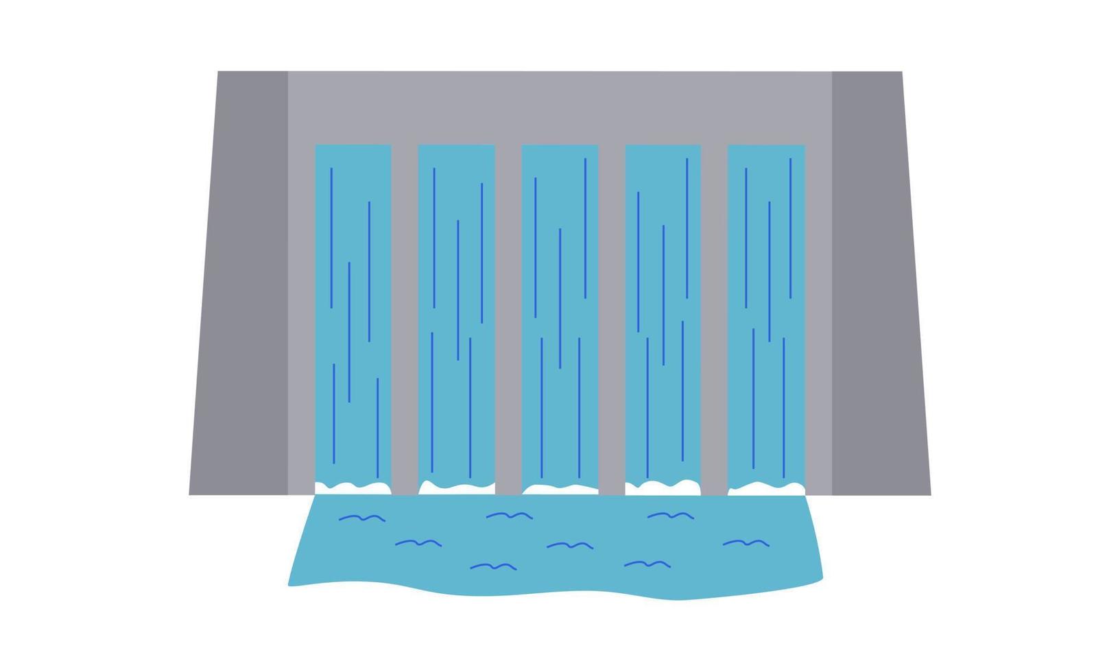 central hidrelétrica. uma fonte alternativa e renovável de eletricidade. estilo plano. ilustração vetorial vetor