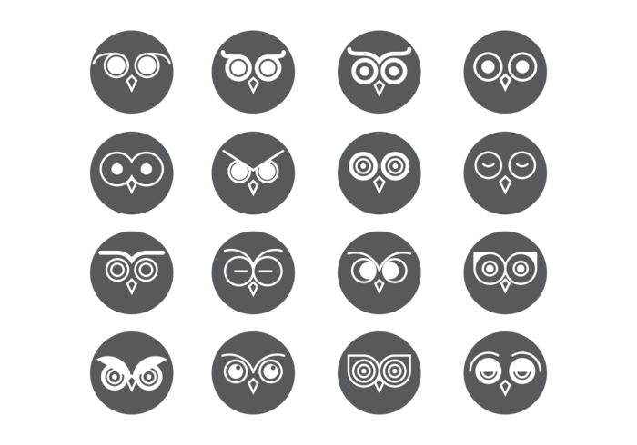 Coruja Olhos Icons Vector