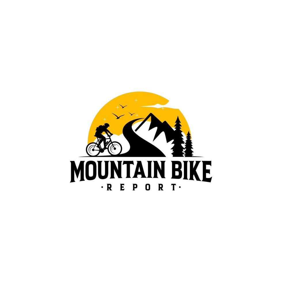 modelo de vetor de design de logotipo de bicicleta de montanha