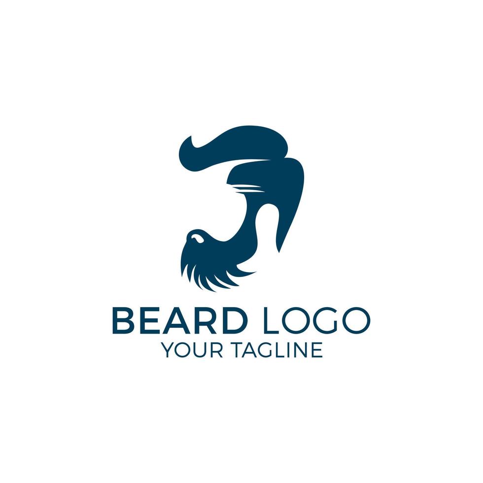 ilustração vetorial de logotipo de homem de barba vetor