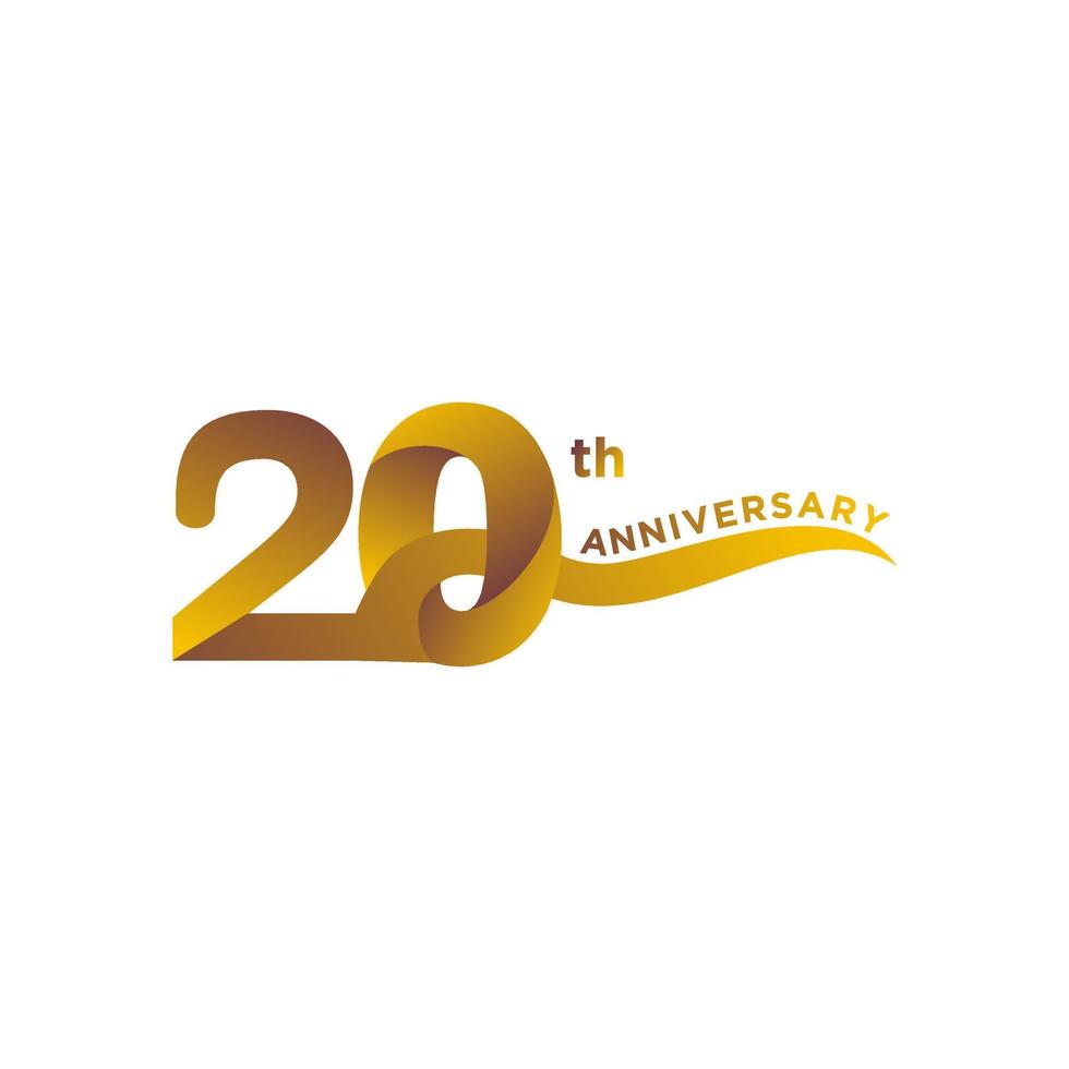 20º aniversário, logotipo minimalista. cartão de saudação. convite de aniversario. sinal de 20 anos. ilustração vetorial em fundo branco. vetor