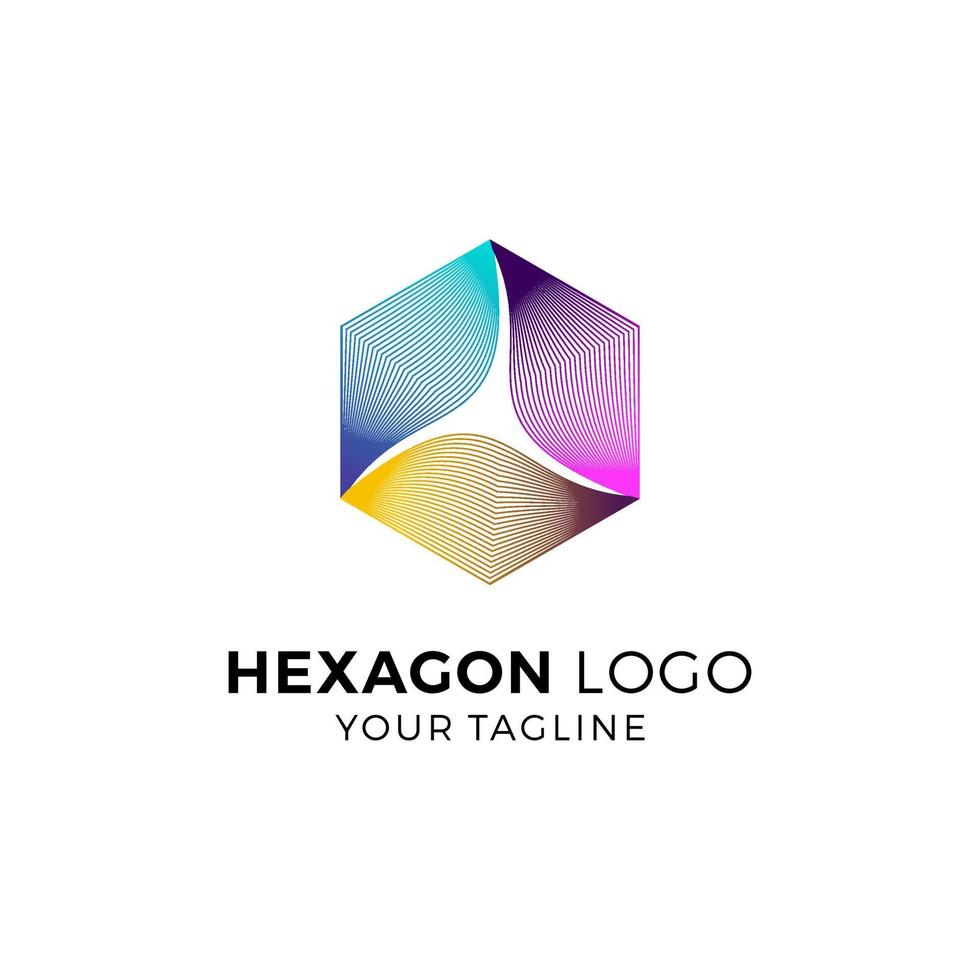 ilustração em vetor design de logotipo hexágono colorido