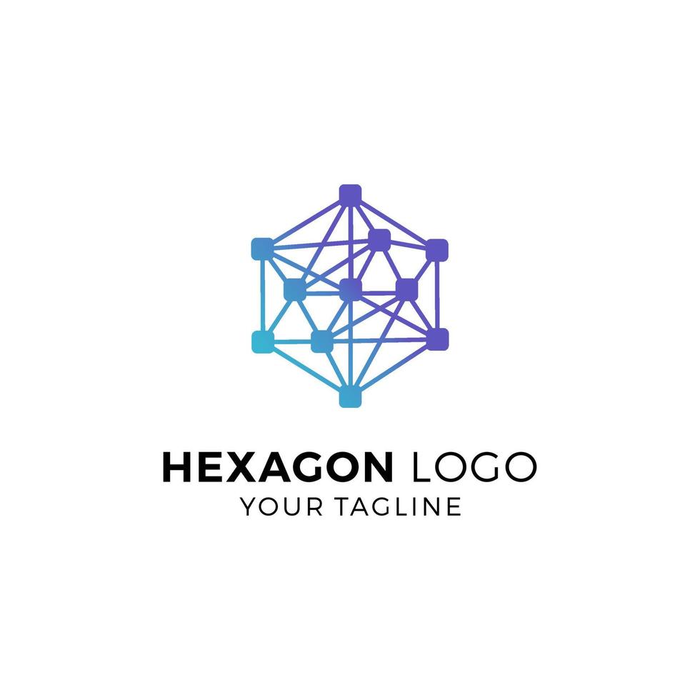 ilustração em vetor design de logotipo hexágono colorido