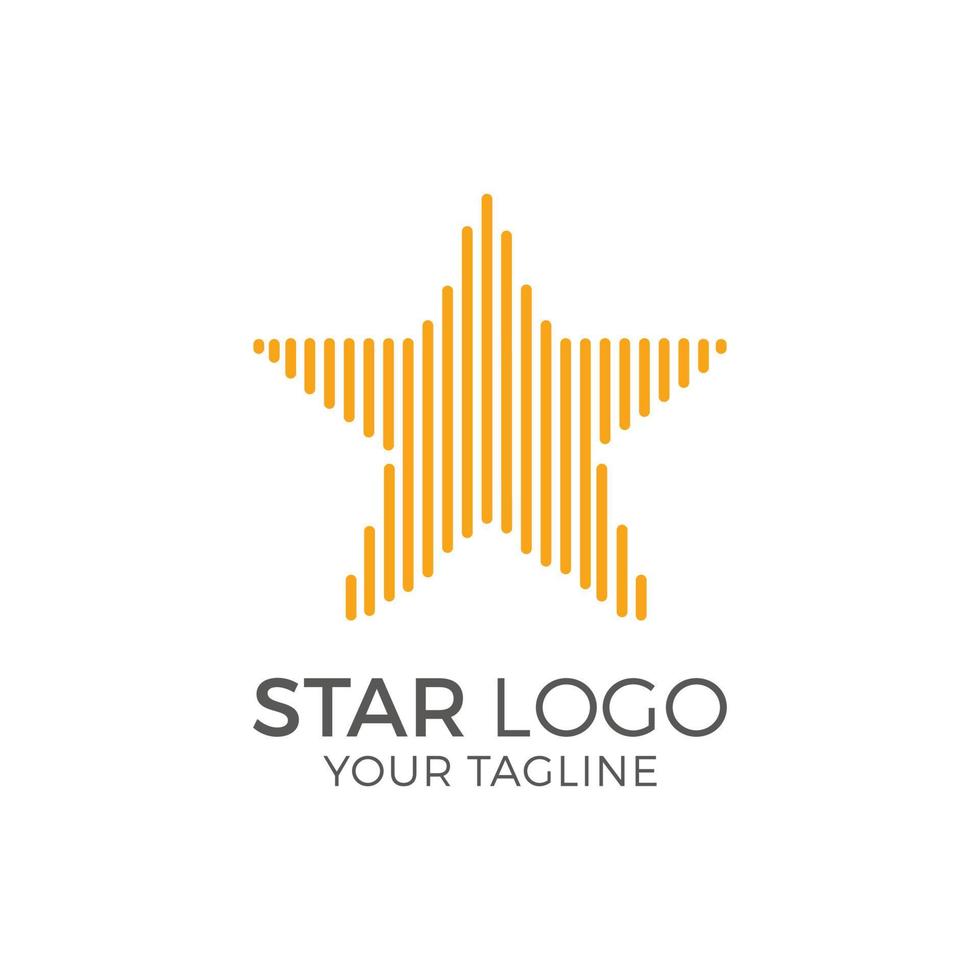 logotipo estrela de ouro e modelo de vetor de símbolo