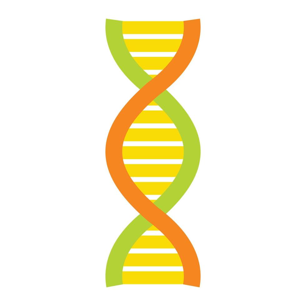 símbolo de DNA e molécula plana vetor