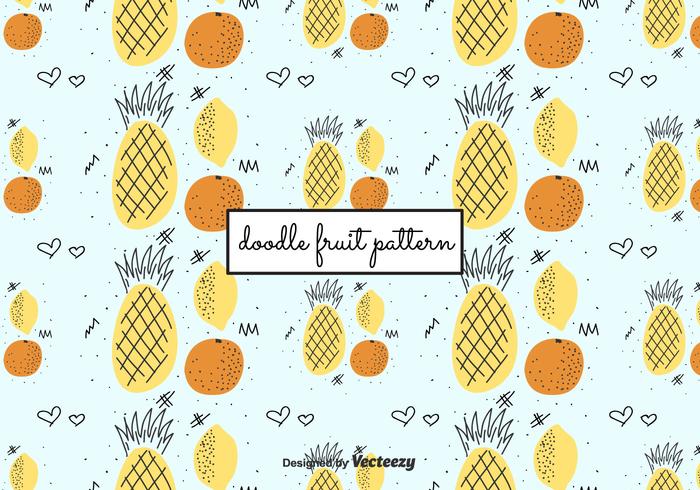 Pattern Fruit Doodle vetor