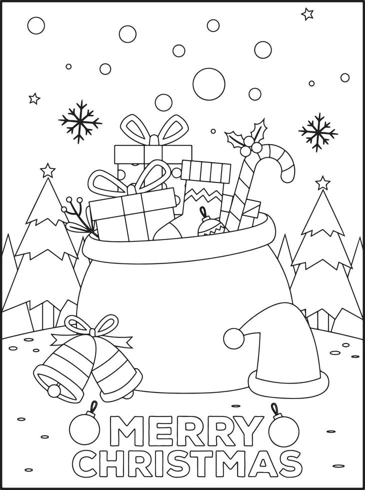 desenhos para colorir de natal para crianças vetor