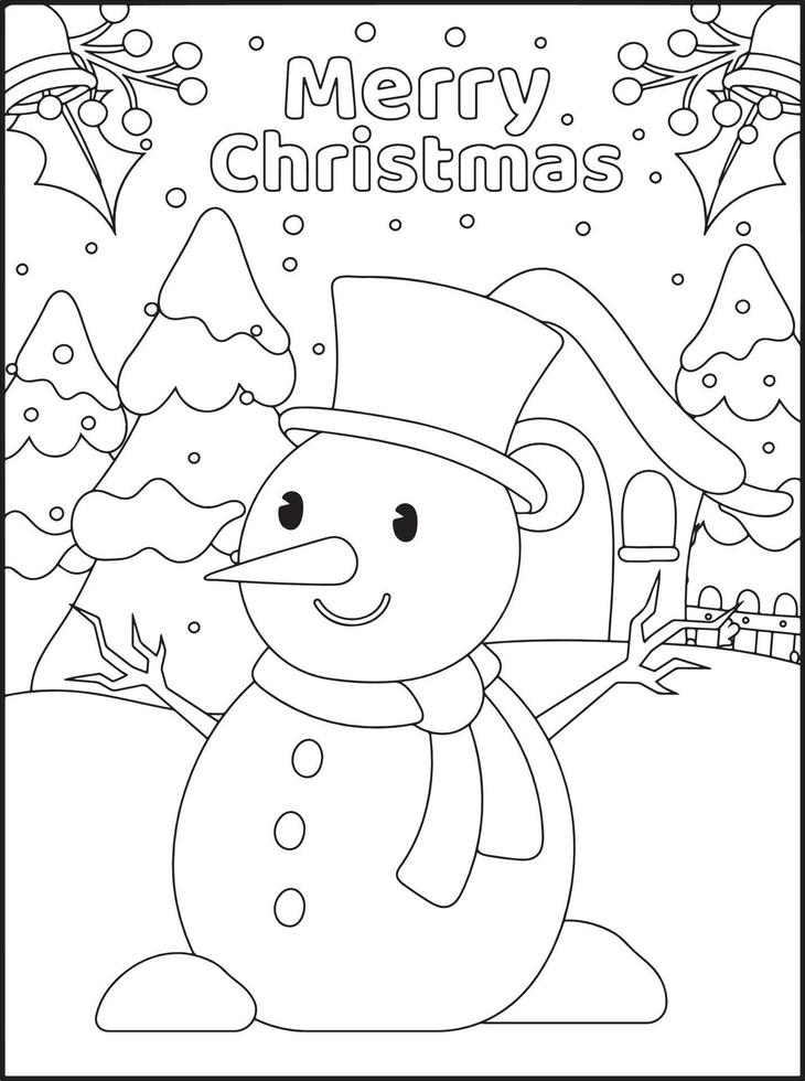 desenhos para colorir de natal para crianças vetor