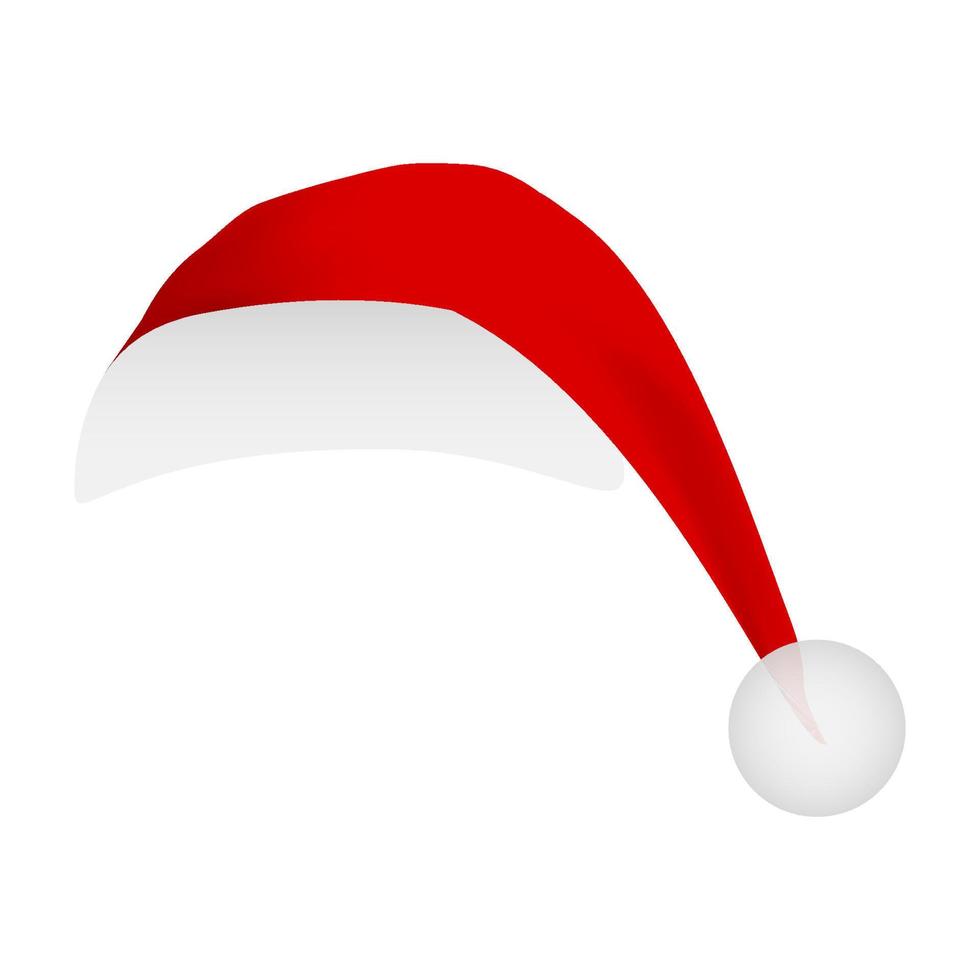boné de chapéu de Papai Noel isolado no fundo branco. modelo de máscara vetor