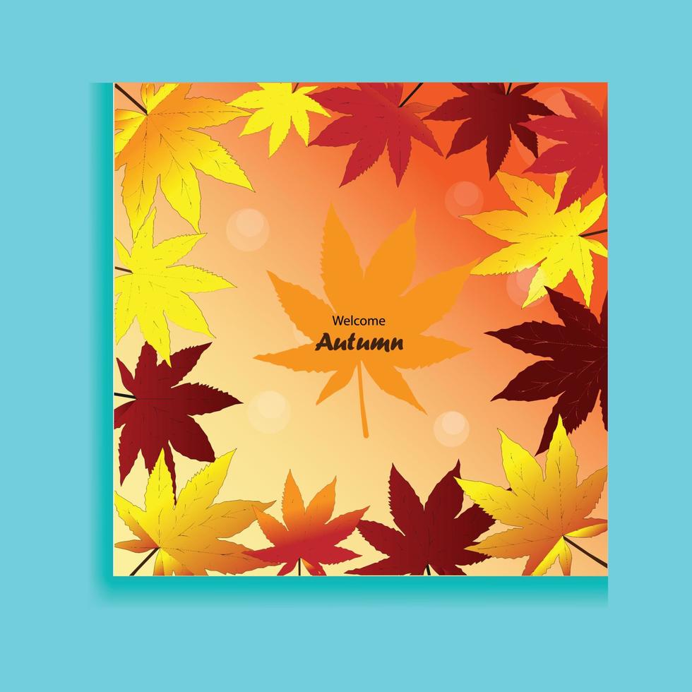 design de temas de outono com fundo de folhas planas. adequado para fins de papel de parede e banner vetor