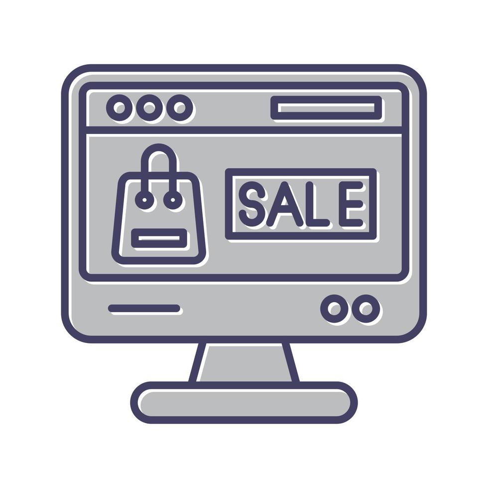ícone de vetor de venda online