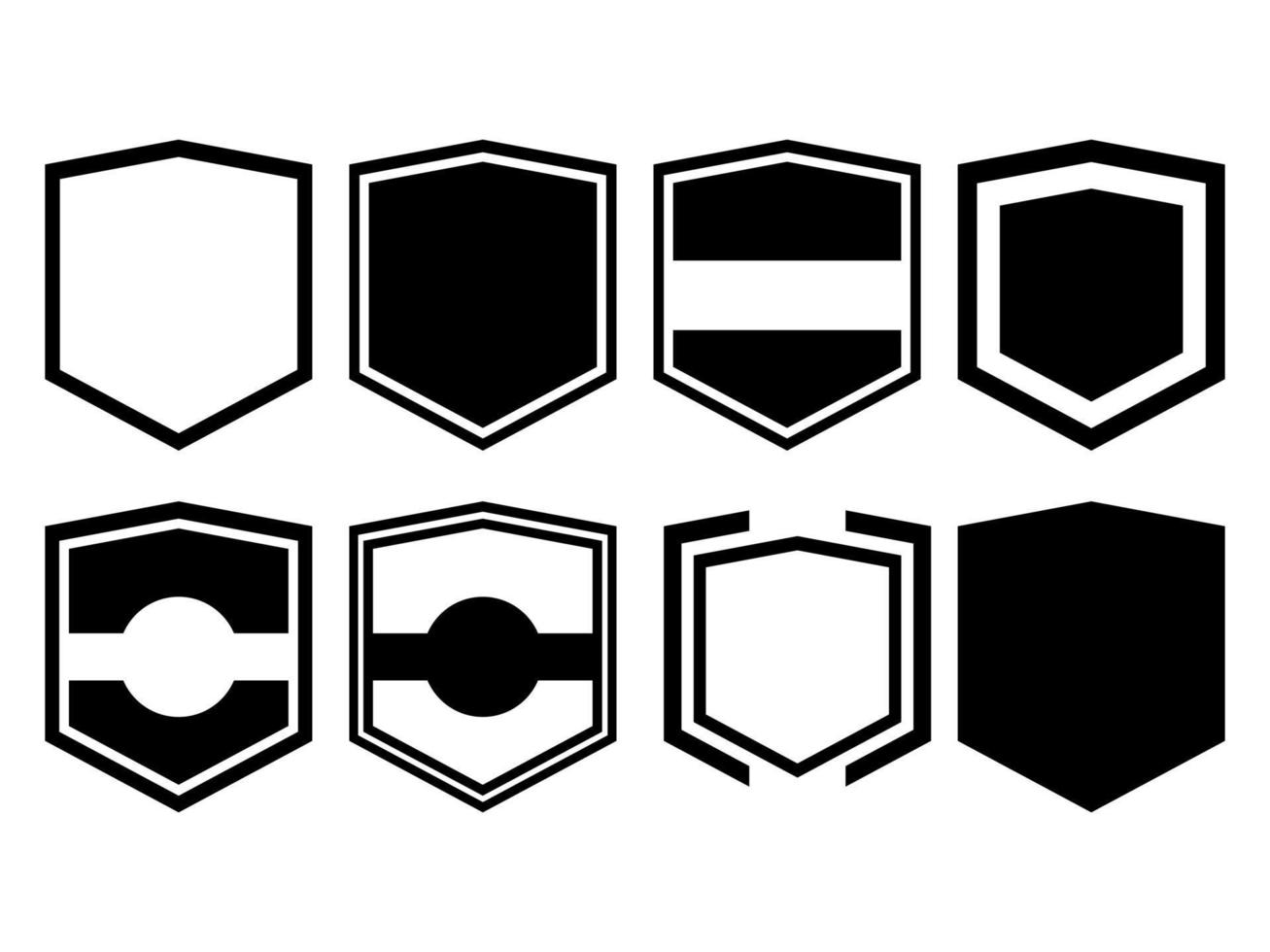 design gráfico de vários emblemas ou distintivos adequados para uso como complemento de designs de logotipos ou outros vetor
