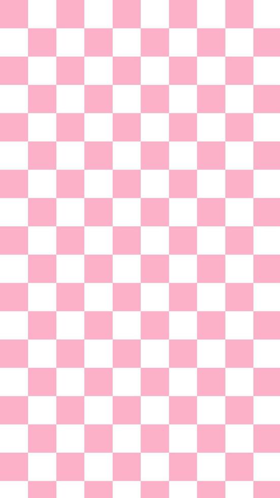 tabuleiro de xadrez rosa e branco pastel vertical bonito estético, guingão, xadrez, ilustração de papel de parede de damas, perfeito para pano de fundo, papel de parede, cartão postal, banner, capa, plano de fundo vetor