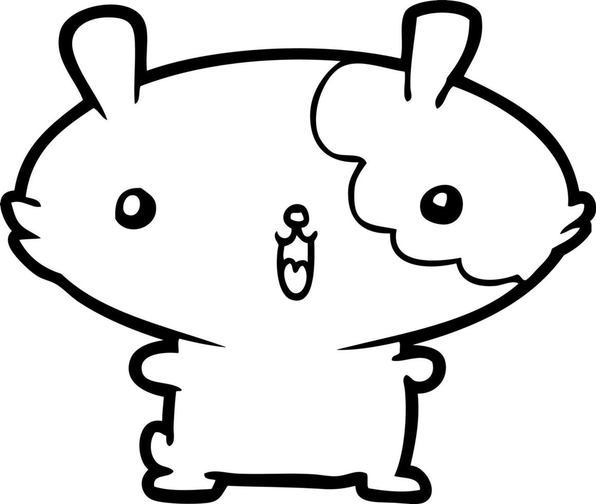 desenho de linha desenho animado hamster vetor